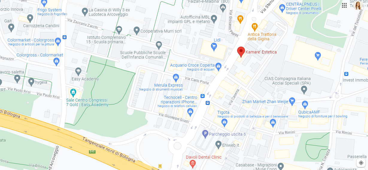 Ubicazione Kamarè estetica via Corticella 187
